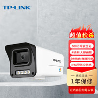 TP-LINK 普联 暗夜全彩夜视监控摄像头300万高清有线监控器室外户外可拾音防水移动侦测摄像机 TL-IPC534E-WB4