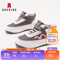 ABCKIDS ABC KIDS童鞋2024冬季加绒柔软舒适轻便耐磨男女童高帮休闲鞋