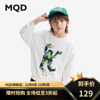 马骑顿（MQD）MQD童装男童卫衣春秋款2024儿童印花上衣宽松洋气衣服 米白 140cm