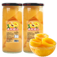 果家人糖水黄桃罐头商用大罐玻璃瓶新鲜水果罐头整箱烘焙原料零食