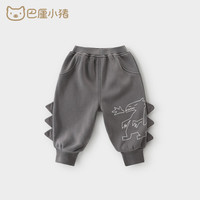 巴厘小猪男童长裤宝宝秋冬季加绒束脚裤新年裤儿童裤子保暖红色女童休闲裤