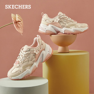 SKECHERS 斯凯奇 女鞋樱花机甲鞋耐磨回弹休闲鞋厚底增高老爹鞋运动鞋896116