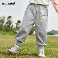 MQDMINI2024秋装儿童裤子春秋款男童女童宽松时髦运动裤宝宝韩版4 许愿瓶小标-灰色 130