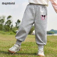 MQDMINI2024秋装儿童裤子春秋款男童女童宽松时髦运动裤宝宝韩版4 爱心库洛米小标-灰色 130