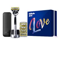 Gillette 吉列 剃须刀手动刮胡刀男士非吉利锋隐5层致护LOVE礼盒送男友