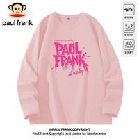 大嘴猴（paul frank）长袖T恤女纯棉秋季休闲设计感圆领宽松百搭上衣女灰粉M