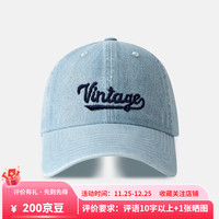 FOURDATRY帽子女牛仔棒球韩版时尚字母加长檐显脸小防晒 702浅蓝水洗Vintage