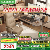 Loctek 乐歌 电动升降桌电脑桌站立办公学习桌写字桌E5-N/1.4m灰胡桃木色套装