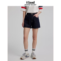 E·LAND 衣恋 ELAND衣恋牛仔裤基础款超短裤热裤深色修身休闲风 深牛仔色(57)D/Indigo S/160