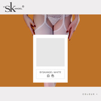 sk「繁梦引」白色丝袜女四面镂空免脱吊带一体镂空性感蕾丝连裤袜 31-34