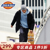 dickies 羽绒服 印花撞色时尚百搭男式灰鸭绒厚外套9482 黑色 XL 充绒量：211g