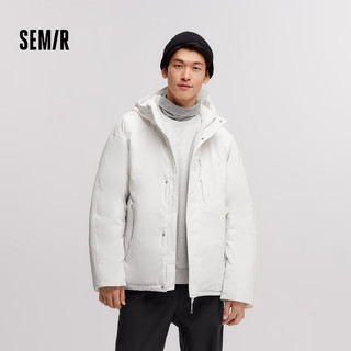 森马（Semir）防护羽绒|羽绒服男2024冬防水防油防污耐磨透湿外套109724113114 灰白10809