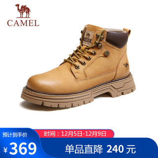 CAMEL 骆驼 男士工装大黄靴子户外马丁靴高帮鞋 G13W076046F 驼色/咖色 38