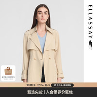 ELLASSAY 歌力思 2024秋季小个子简约休闲舒适优雅风衣女EWE353F01500 浅驼色 S