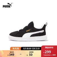 PUMA 彪马 儿童幼童复古休闲板鞋 SUEDE JOYFLEX SLIPTECH OG 401140 黑色-白-01 34.5