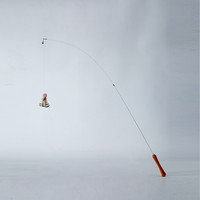 PawsHolic爪迷仿真昆虫可伸缩长杆猫玩具木天蓼自嗨解闷逗猫棒 粉飞蛾逗猫棒