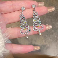 Trendolla时尚彩色圣诞树耳环女ins小众百搭感耳钉轻奢耳饰饰品 圣诞树银色