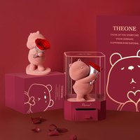 唯忆 原创IP手捧玫瑰告白熊收纳盒大礼包（玫瑰熊+抽屉收纳盒+亚克力罩+礼包）