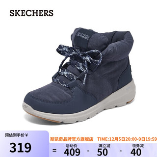 SKECHERS 斯凯奇 冬季女士商务休闲鞋复古时尚透气144194 海军蓝色NVY 38