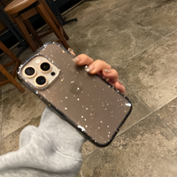 ins创意大哥大奶黄芝士适用苹果16promax手机壳iphone1514解压捏捏13pro11女12男16plus14保护套 高级细闪-透黑色