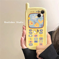 ins创意大哥大奶黄芝士适用苹果16promax手机壳iphone1514解压捏捏13pro11女12男16plus14保护套 奶黄芝士 大哥大