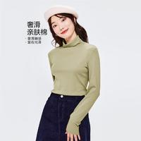 GIORDANO 佐丹奴 奢滑触感纯棉T恤女秋冬基础打底高领休闲日常休闲长袖T恤女款