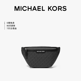 MICHAEL KORS 迈克·科尔斯 圣诞送礼MK男包COOPER老花单肩斜挎包胸包腰包 小号 黑色