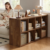 锦需实木书架落地矮柜子储物柜客厅家用格子柜组合收纳置物墙边书柜