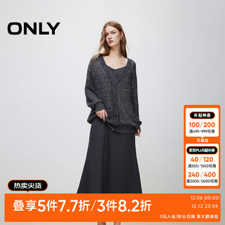 ONLY 2024秋季时尚淑女针织开衫长裙套装连衣裙女124307063 E02 沥青灰色 170/88A/L