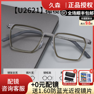 ZEISS 蔡司 视特耐1.60防蓝光超薄近视眼镜片+轻钛镜框一副