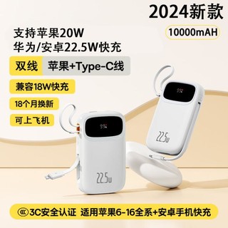 BASEUS 倍思 20000毫安充电宝可上飞机1万带双线移动电源22.5W快充大容量通用