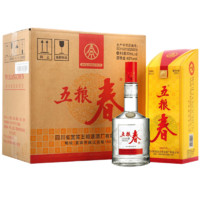 WULIANGYE 五粮液 五粮春 一代 45度 浓香型白酒 500mL*6瓶 （含3只礼袋）赠250ml*1瓶