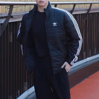 adidas ORIGINALS 三叶草棉服男装春季薄款保暖棉衣立领防风运动服休闲外套