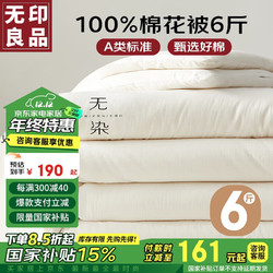 MUJI 無印良品 无印良品A类100%新疆棉花被子 秋冬被芯6斤 200*230cm