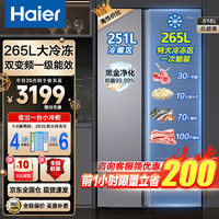 Haier 海尔 巨能冻系列 BCD-517WLHSSEDB9 风冷对开门冰箱 517L 星石蓝