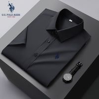 U.S. POLO ASSN. U.S. POLO ASSN春秋款男士舒适短袖透气衬衫纯色休闲工装商务衬衣