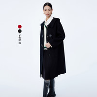 丽丽 LILY【2023冬】全绵羊毛气质复古通勤款长款连帽毛呢外套大衣