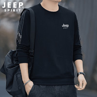 JEEP SPIRIT JEEP男士卫衣春秋新款宽松时尚百搭休闲圆领套头三条杠品质上衣