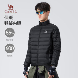 骆驼（CAMEL）三合一抗寒羽绒服男士轻薄白鸭绒户外加厚外套秋冬款M33CF00095 幻影黑/暖白 XXXL