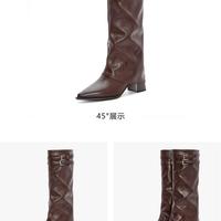 达芙妮时尚马丁靴2024年秋冬百搭靴子加绒工装靴女休闲短靴单靴 5057酒红 38