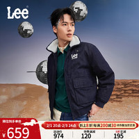 Lee 李 舒适版仿羊羔绒领口翻领男款羽绒服潮LMT007063201 清水洗 L