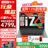 Lenovo 联想 小新Pro16  16英寸大屏高刷高性能学生游戏设计办公轻薄笔记本电脑