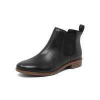 Clarks其乐女靴秋冬款时装靴经典切尔西靴英伦风靴子Taylor Shine 26111965黑色 35.5