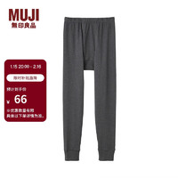 无印良品 MUJI 男士 棉羊毛冬季内衣 细筒裤  打底裤 炭灰色 S