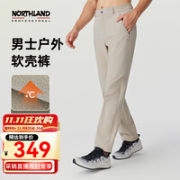 诺诗兰（NORTHLAND）【白桦林】软壳裤男24年新户外防风防泼加绒风雪长裤子徒步登山裤