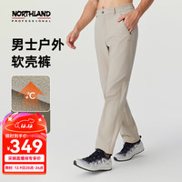 诺诗兰（NORTHLAND）【白桦林】软壳裤男24年新户外防风防泼加绒风雪长裤子徒步登山裤