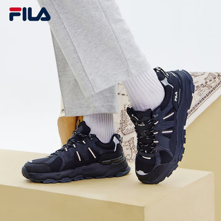 移动端、京东百亿补贴：FILA 斐乐 TREK1S男子休闲老爹鞋运动鞋满天星 鱼子灰/黑-CB