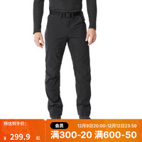 迪卡侬（DECATHLON）户外抓绒裤男加绒加厚透气保暖防泼水大码宽松长裤防风裤 SH500 黑灰色 XL / W37 L32