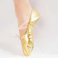 舞鑫级 金色舞蹈鞋儿童女软底练功鞋女童芭蕾舞鞋猫爪成人肚皮民族舞演出