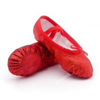 舞鑫级 闪亮土豪金儿童舞蹈鞋民族舞鞋猫爪鞋舞台演出鞋软底鞋芭蕾舞蹈鞋